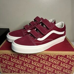 Vans Red Velcro Sneakers
